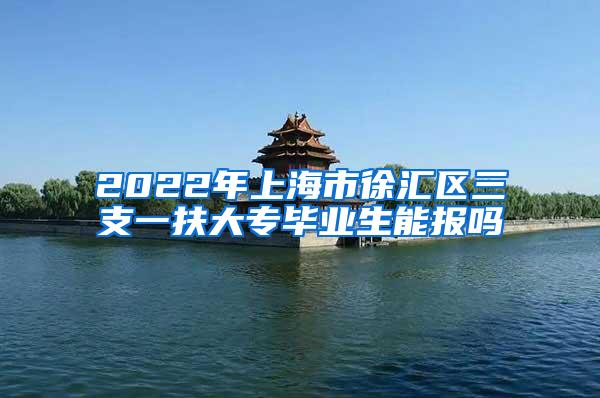 2022年上海市徐汇区三支一扶大专毕业生能报吗