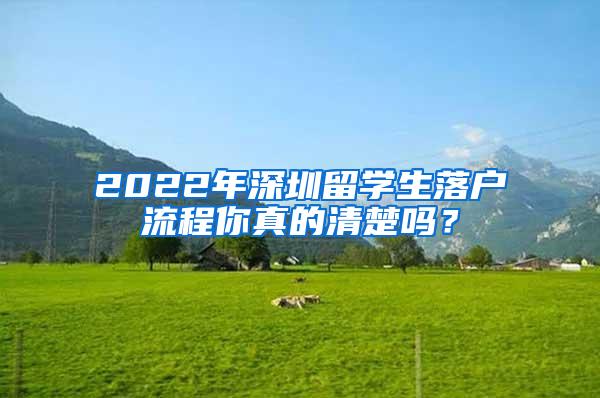 2022年深圳留学生落户流程你真的清楚吗？