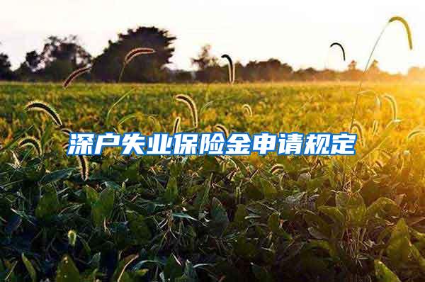 深户失业保险金申请规定