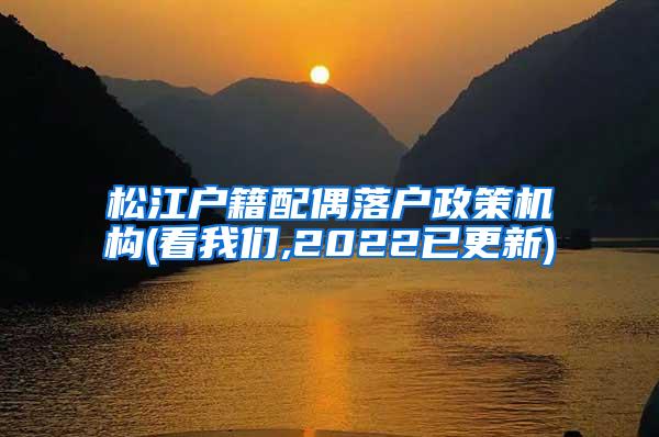 松江户籍配偶落户政策机构(看我们,2022已更新)