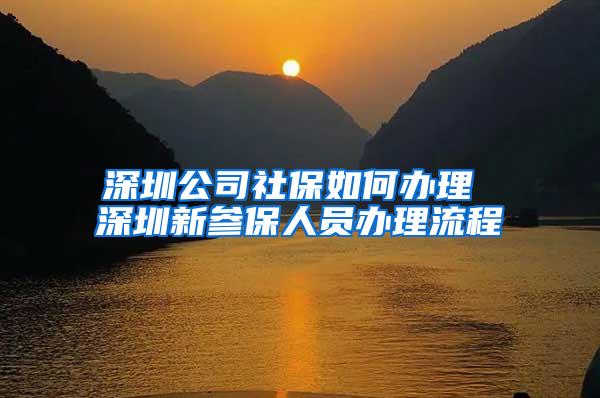 深圳公司社保如何办理 深圳新参保人员办理流程