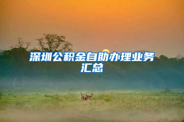 深圳公积金自助办理业务汇总