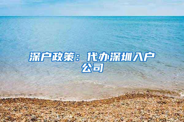 深户政策：代办深圳入户公司