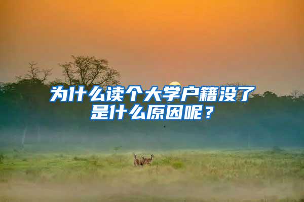 为什么读个大学户籍没了是什么原因呢？