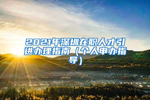 2021年深圳在职人才引进办理指南（个人申办指导）