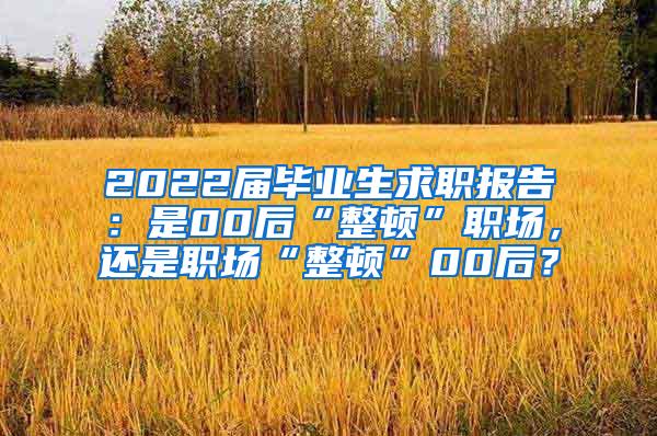 2022届毕业生求职报告：是00后“整顿”职场，还是职场“整顿”00后？