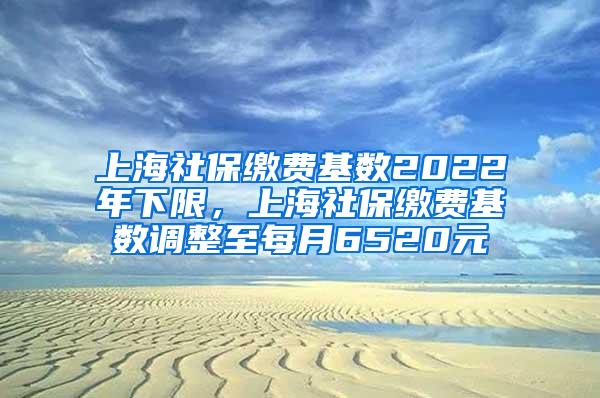 上海社保缴费基数2022年下限，上海社保缴费基数调整至每月6520元