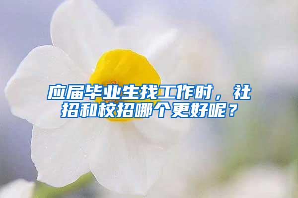 应届毕业生找工作时，社招和校招哪个更好呢？