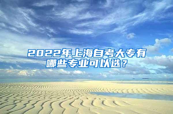 2022年上海自考大专有哪些专业可以选？