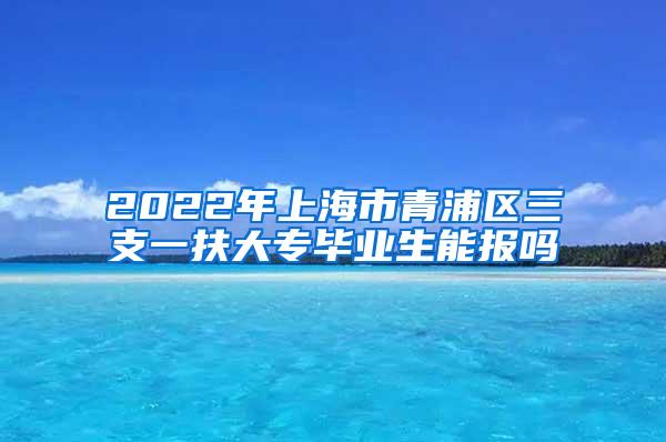 2022年上海市青浦区三支一扶大专毕业生能报吗