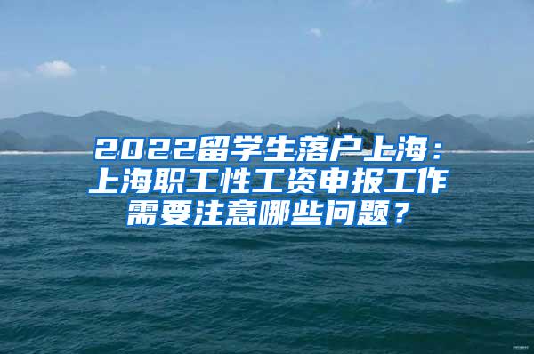 2022留学生落户上海：上海职工性工资申报工作需要注意哪些问题？