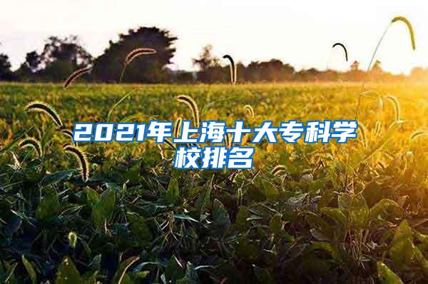 2021年上海十大专科学校排名