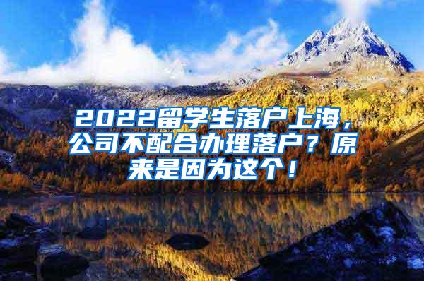 2022留学生落户上海，公司不配合办理落户？原来是因为这个！
