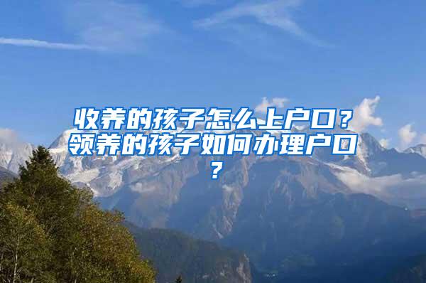 收养的孩子怎么上户口？领养的孩子如何办理户口？