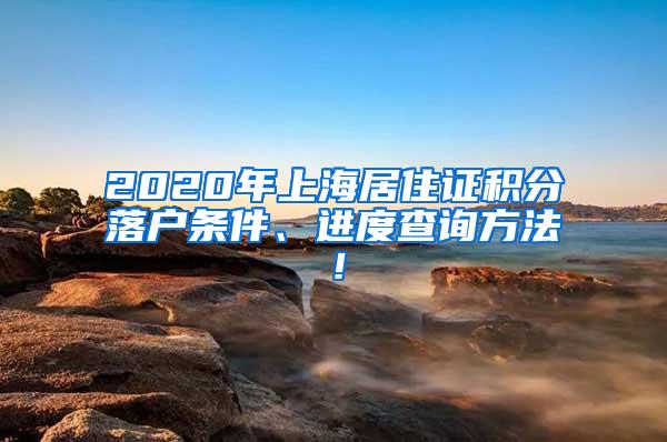 2020年上海居住证积分落户条件、进度查询方法！