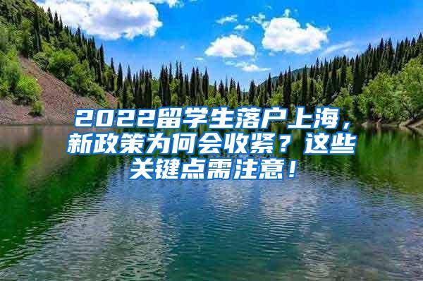 2022留学生落户上海，新政策为何会收紧？这些关键点需注意！