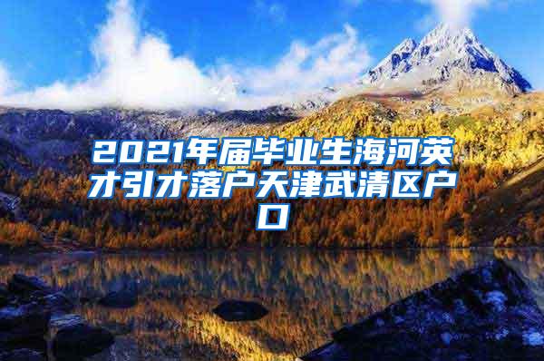 2021年届毕业生海河英才引才落户天津武清区户口