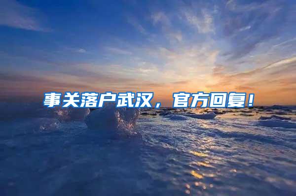 事关落户武汉，官方回复！