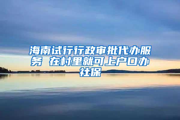 海南试行行政审批代办服务 在村里就可上户口办社保