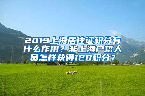 2019上海居住证积分有什么作用？非上海户籍人员怎样获得120积分？