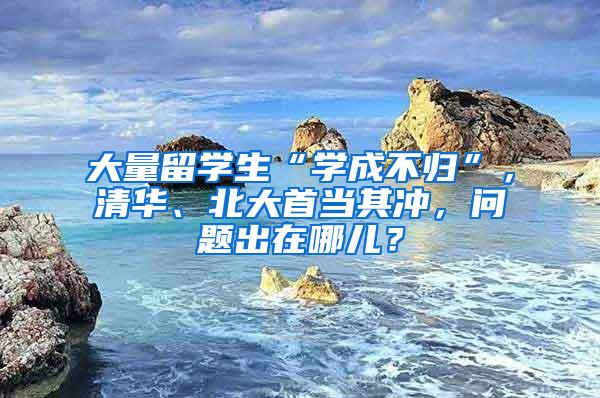 大量留学生“学成不归”，清华、北大首当其冲，问题出在哪儿？