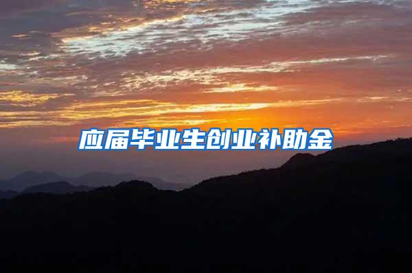 应届毕业生创业补助金