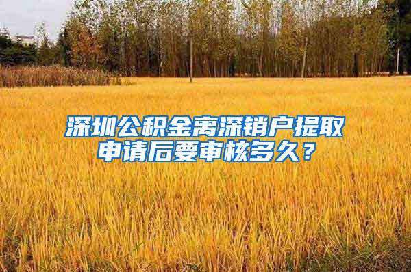 深圳公积金离深销户提取申请后要审核多久？