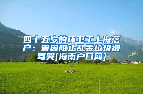 四十五岁的环卫工上海落户：曾因阻止乱丢垃圾被骂哭[海南户口网]