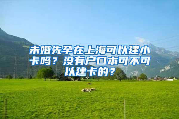 未婚先孕在上海可以建小卡吗？没有户口本可不可以建卡的？