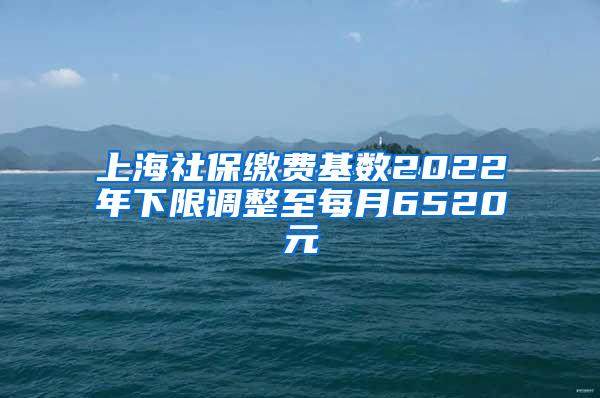 上海社保缴费基数2022年下限调整至每月6520元