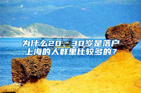 为什么20、30岁是落户上海的人群里比较多的？