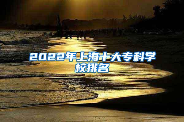 2022年上海十大专科学校排名