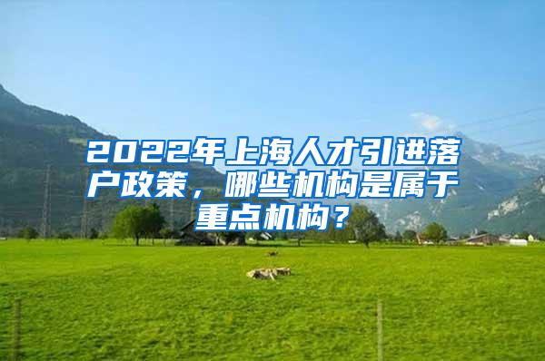 2022年上海人才引进落户政策，哪些机构是属于重点机构？