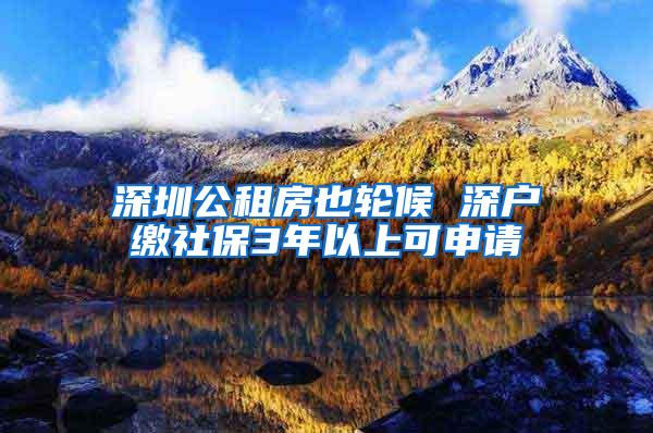 深圳公租房也轮候 深户缴社保3年以上可申请