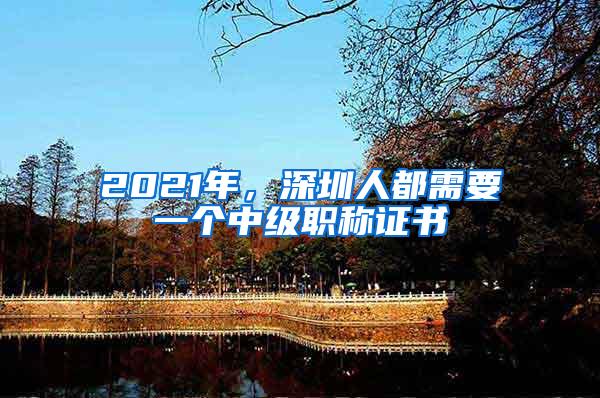 2021年，深圳人都需要一个中级职称证书