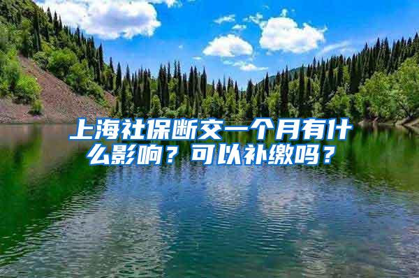 上海社保断交一个月有什么影响？可以补缴吗？