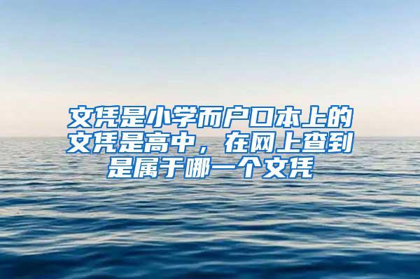 文凭是小学而户口本上的文凭是高中，在网上查到是属于哪一个文凭