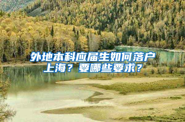 外地本科应届生如何落户上海？要哪些要求？