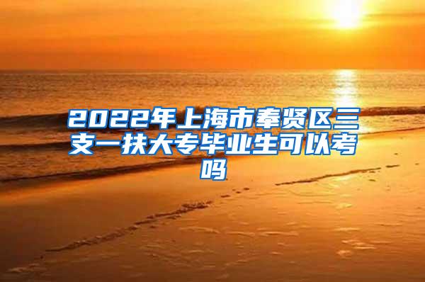 2022年上海市奉贤区三支一扶大专毕业生可以考吗