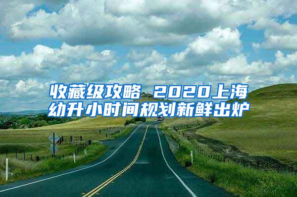 收藏级攻略 2020上海幼升小时间规划新鲜出炉