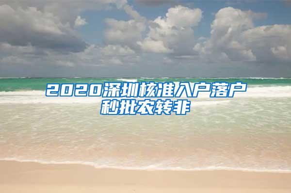 2020深圳核准入户落户秒批农转非