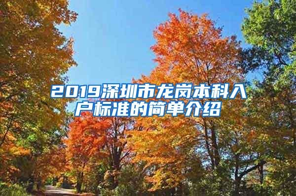 2019深圳市龙岗本科入户标准的简单介绍