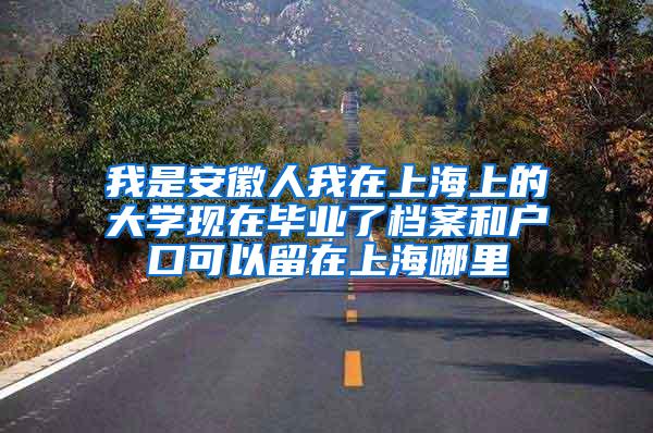 我是安徽人我在上海上的大学现在毕业了档案和户口可以留在上海哪里