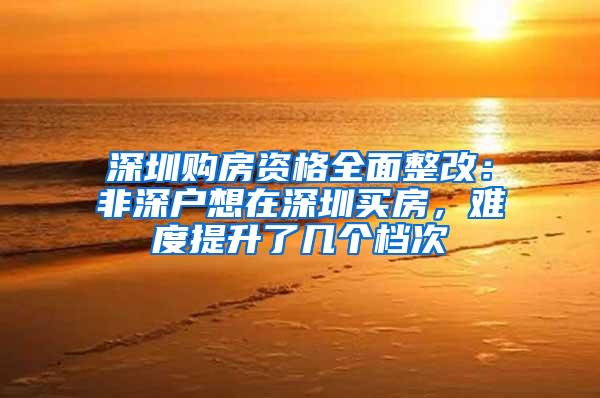 深圳购房资格全面整改：非深户想在深圳买房，难度提升了几个档次