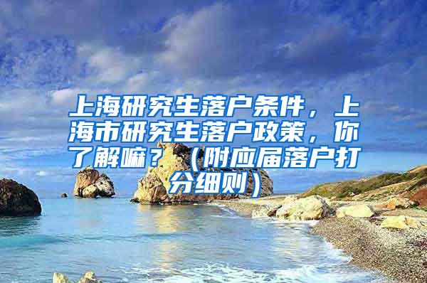 上海研究生落户条件，上海市研究生落户政策，你了解嘛？（附应届落户打分细则）