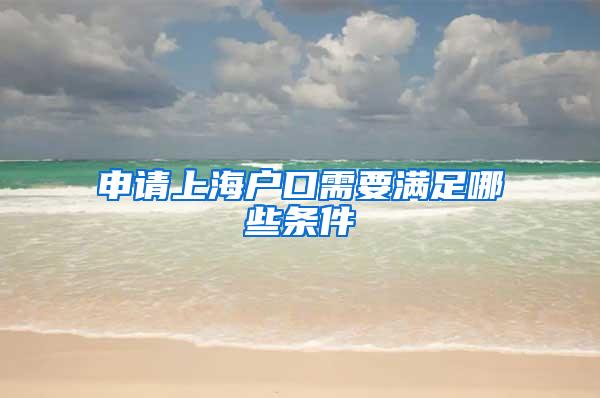 申请上海户口需要满足哪些条件