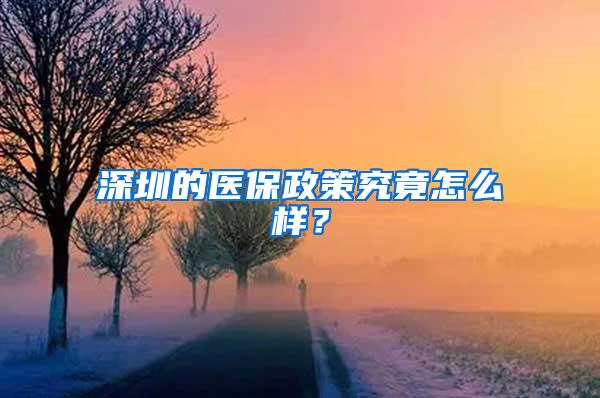 深圳的医保政策究竟怎么样？