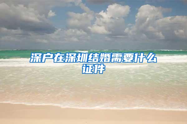 深户在深圳结婚需要什么证件