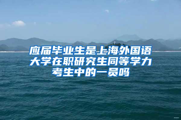 应届毕业生是上海外国语大学在职研究生同等学力考生中的一员吗