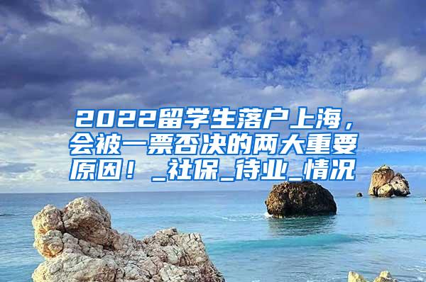 2022留学生落户上海，会被一票否决的两大重要原因！_社保_待业_情况
